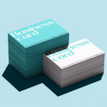 5 Mockups of Piles of Business Cards with Hard Shadow