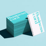 5 Mockups of Piles of Business Cards with Hard Shadow
