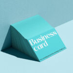5 Mockups of Piles of Business Cards with Hard Shadow