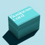 5 Mockups of Piles of Business Cards with Hard Shadow