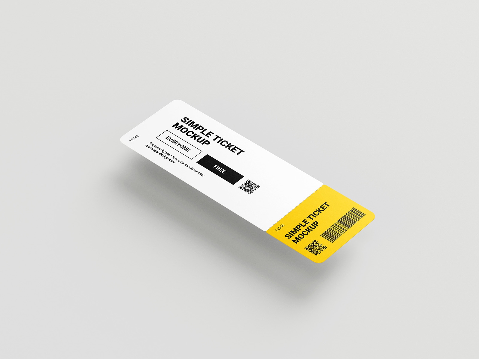 5 Mockups of Rectangular Ticket Mockup FREE PSD