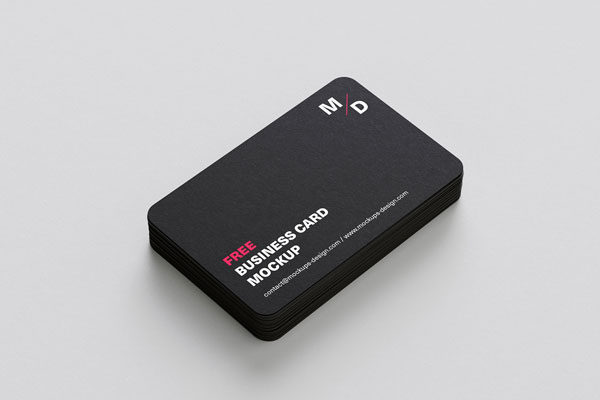 5 Mockups of Rounded Business Cards