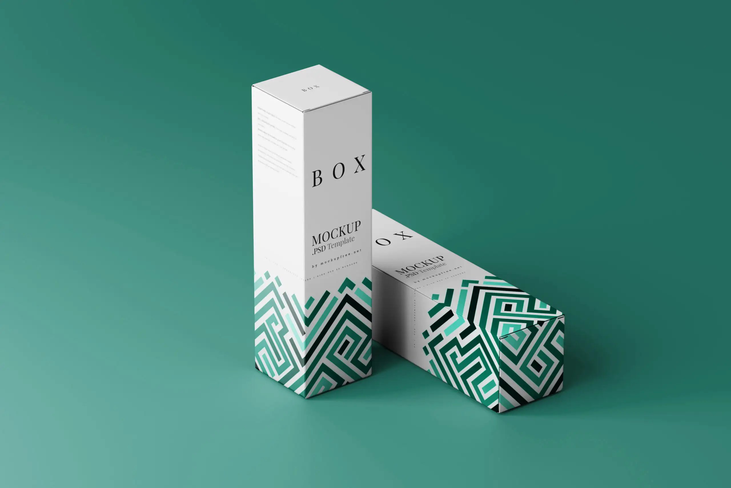 5 Mockups of Slim Tall Boxes in Different Sights FREE PSD
