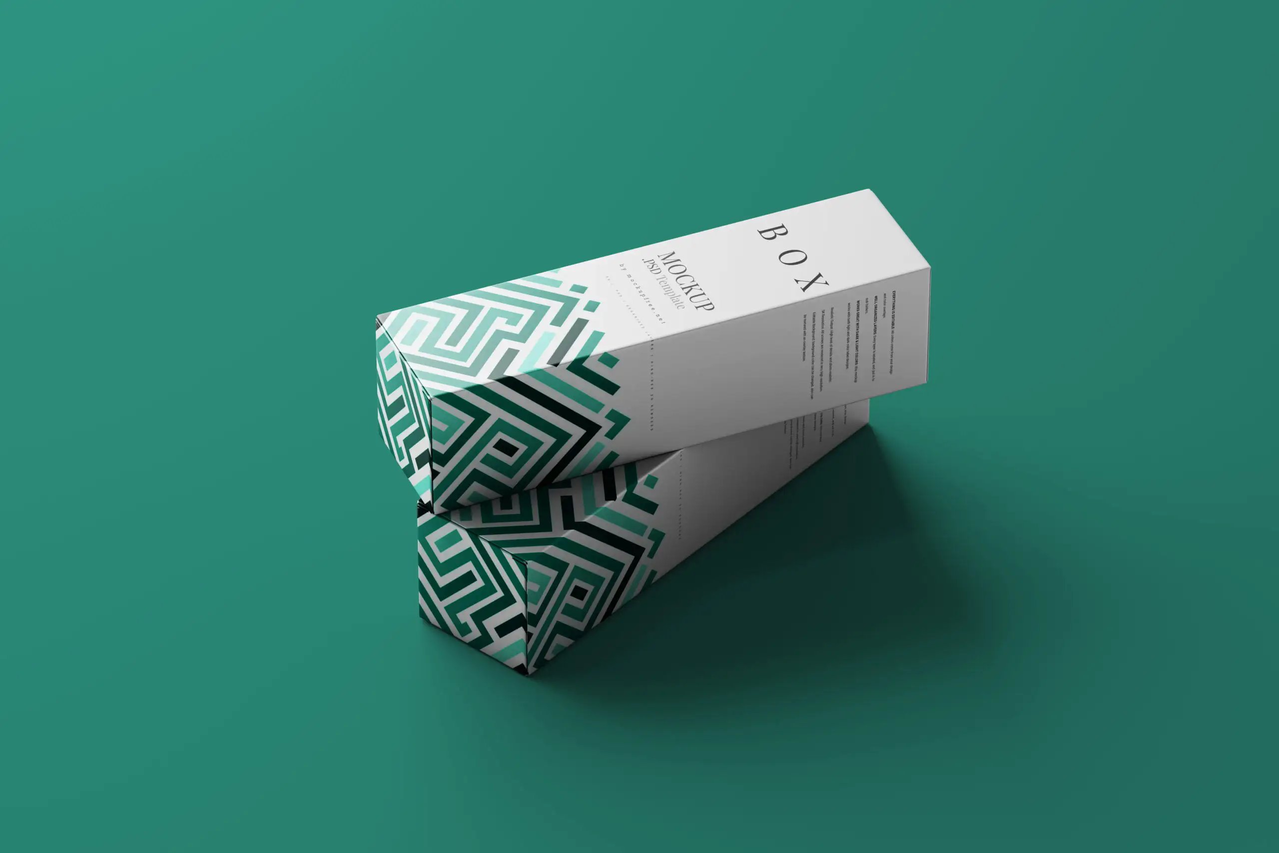 5 Mockups of Slim Tall Boxes in Different Sights FREE PSD