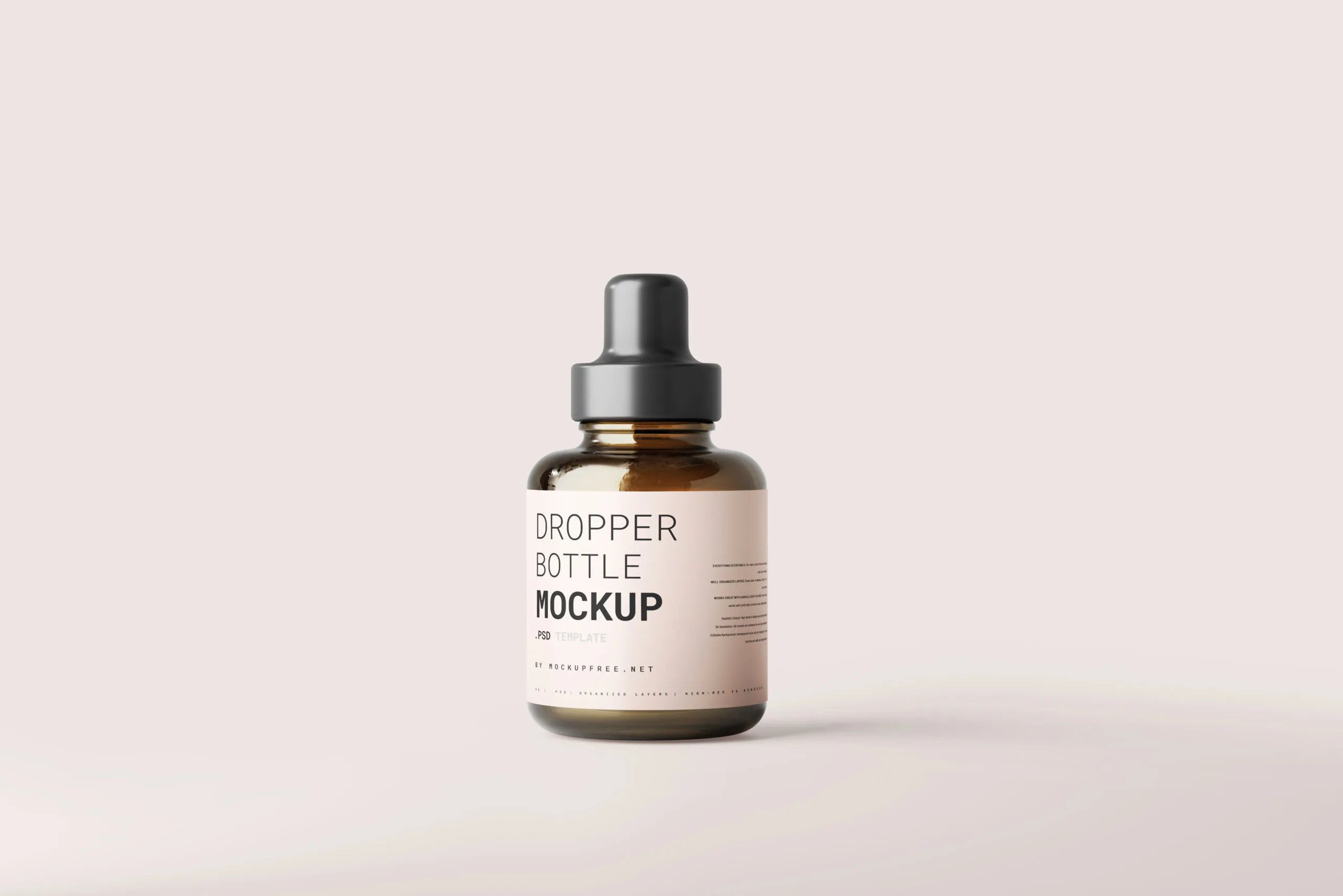 5 Mockups of Stubby Dropper Bottle in Varied Shots FREE PSD