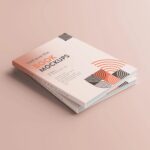 5 Mockups of Thin Hardcover Books in Perspective Views