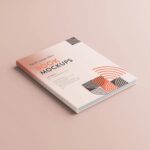 5 Mockups of Thin Hardcover Books in Perspective Views