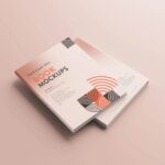 5 Mockups of Thin Hardcover Books in Perspective Views
