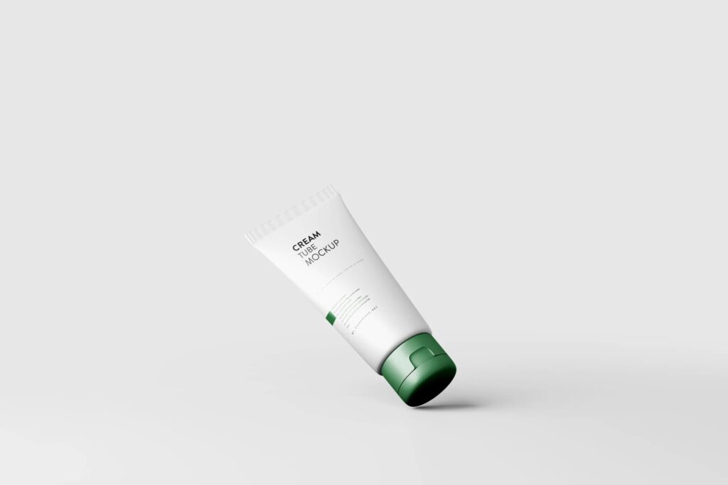 5 Mockups of Upside Down Cream Tube in Distinct Shots