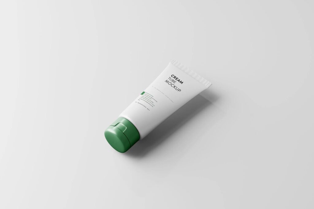 5 Mockups of Upside Down Cream Tube in Distinct Shots