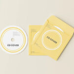5 Paper CD Cover and Disc Mockups in Different Visions mockup preview
