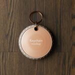 5 Round Keychain Mockup with Leather Pillow in Various Views mockup preview