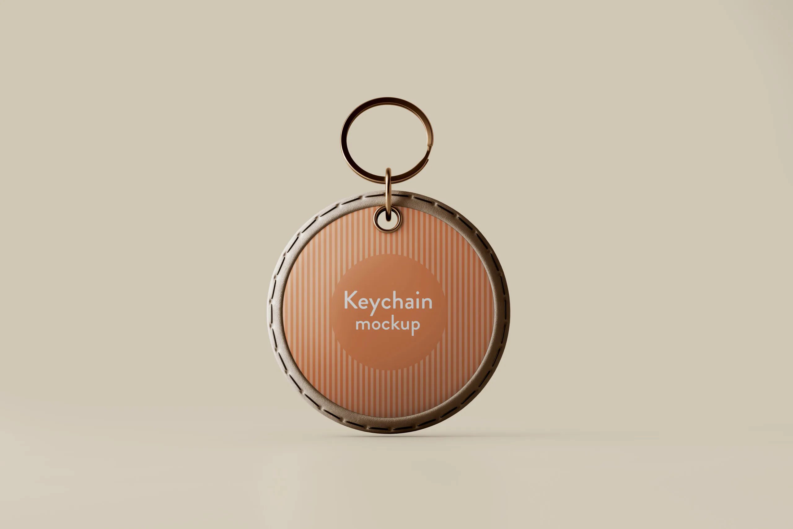 5 Round Keychain Mockup with Leather Pillow in Various Views FREE PSD