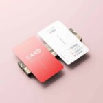 5 Rounded Corner Visiting Card Mockups in Varied Shots
