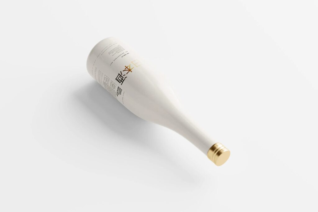 5 Sake Bottle Mockup with Cups in Different Sights