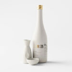 5 Sake Bottle Mockup with Cups in Different Sights