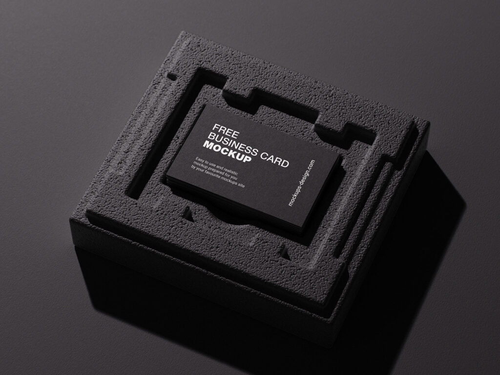 5 Scenes of Business Cards Mockups on Styrofoam