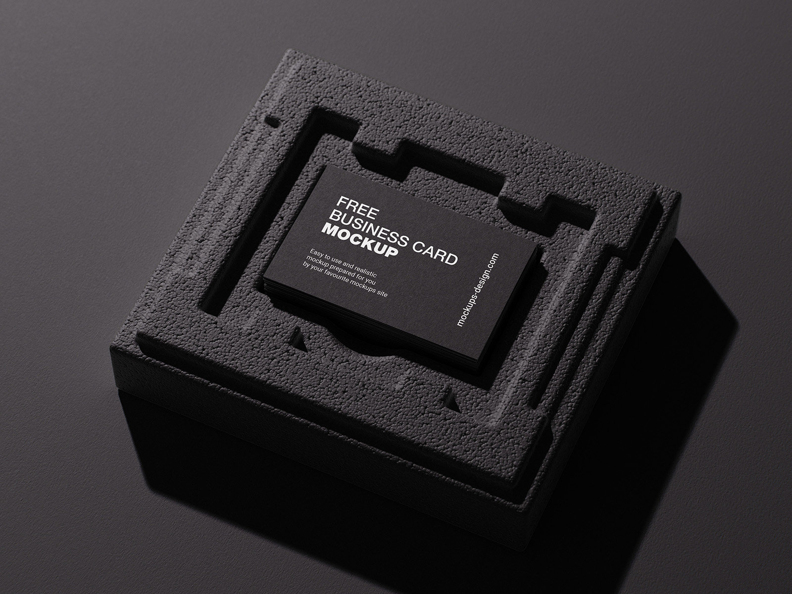 5 Scenes of Business Cards Mockups on Styrofoam FREE PSD
