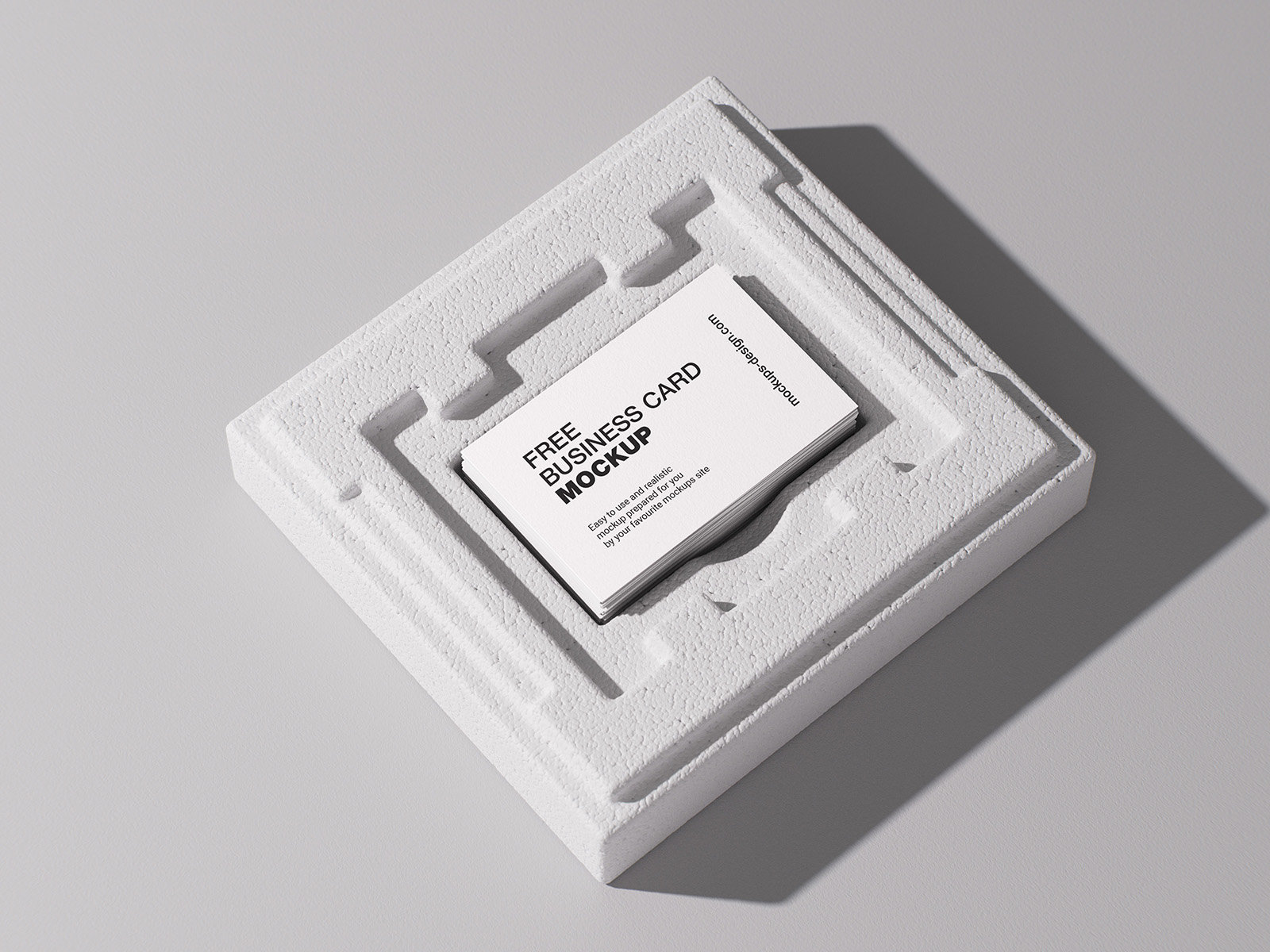 5 Scenes of Business Cards Mockups on Styrofoam FREE PSD
