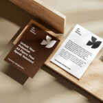 5 Shots of A4 Flyer Mockup on Wooden Board