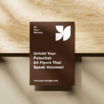 5 Shots of A4 Flyer Mockup on Wooden Board
