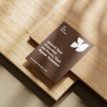 5 Shots of A4 Flyer Mockup on Wooden Board
