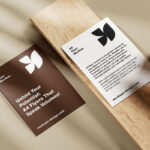 5 Shots of A4 Flyer Mockup on Wooden Board