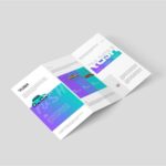 5 Shots of A4 Z Fold Brochure Mockup