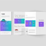 5 Shots of A4 Z Fold Brochure Mockup