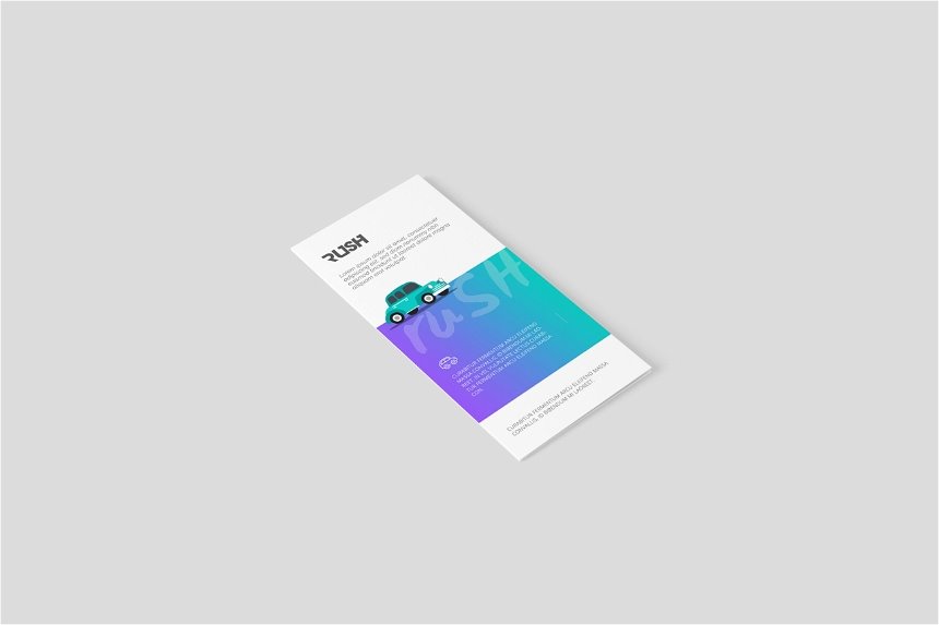 5 Shots of A4 Z Fold Brochure Mockup