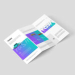 5 Shots of A4 Z Fold Brochure Mockup