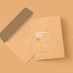 5 Shots of A5 Folded Invitation Card Mockup