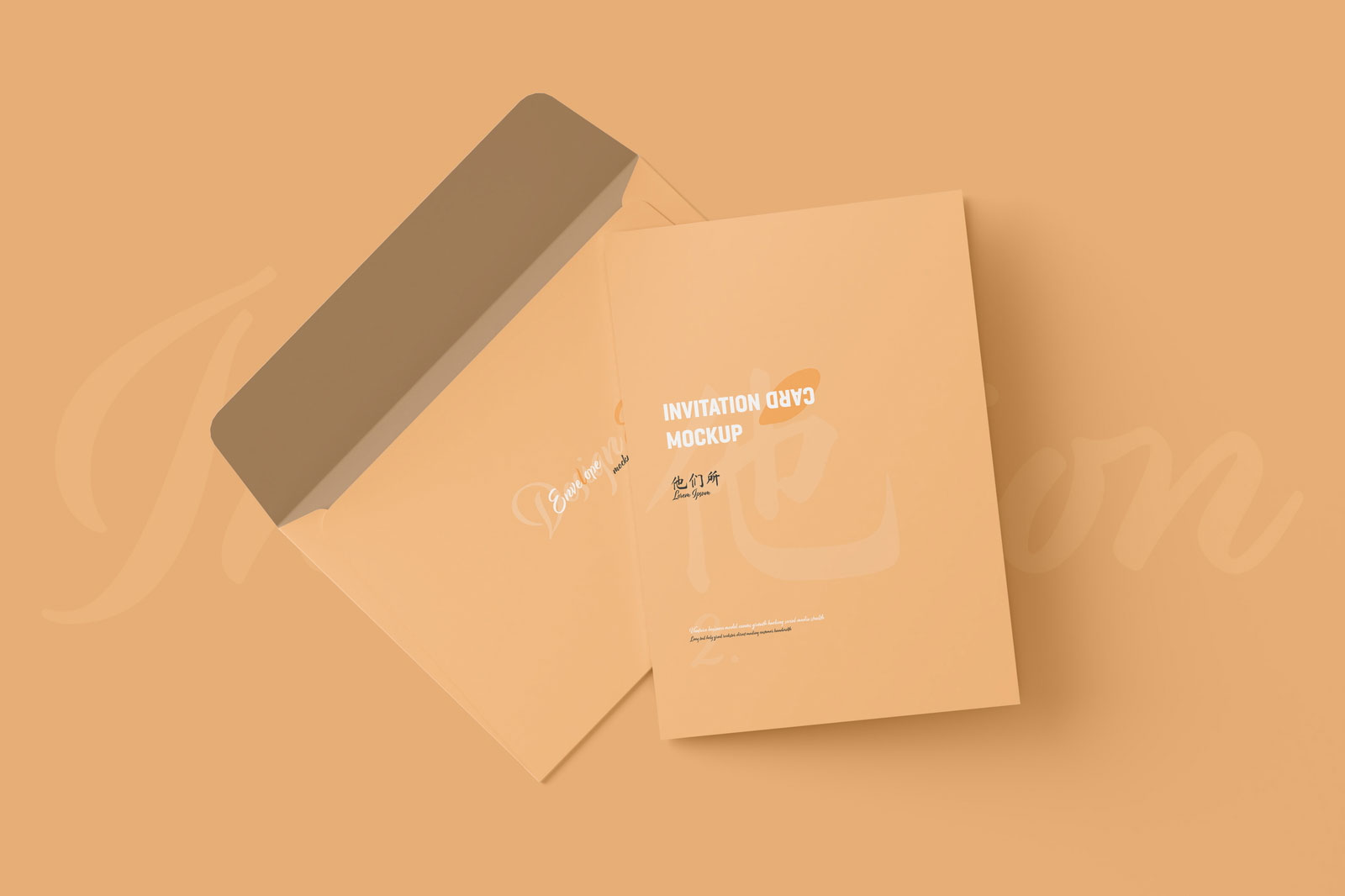 Free 5 Shots of A5 Folded Invitation Card Mockup PSD Template