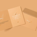 5 Shots of A5 Folded Invitation Card Mockup