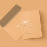 5 Shots of A5 Folded Invitation Card Mockup