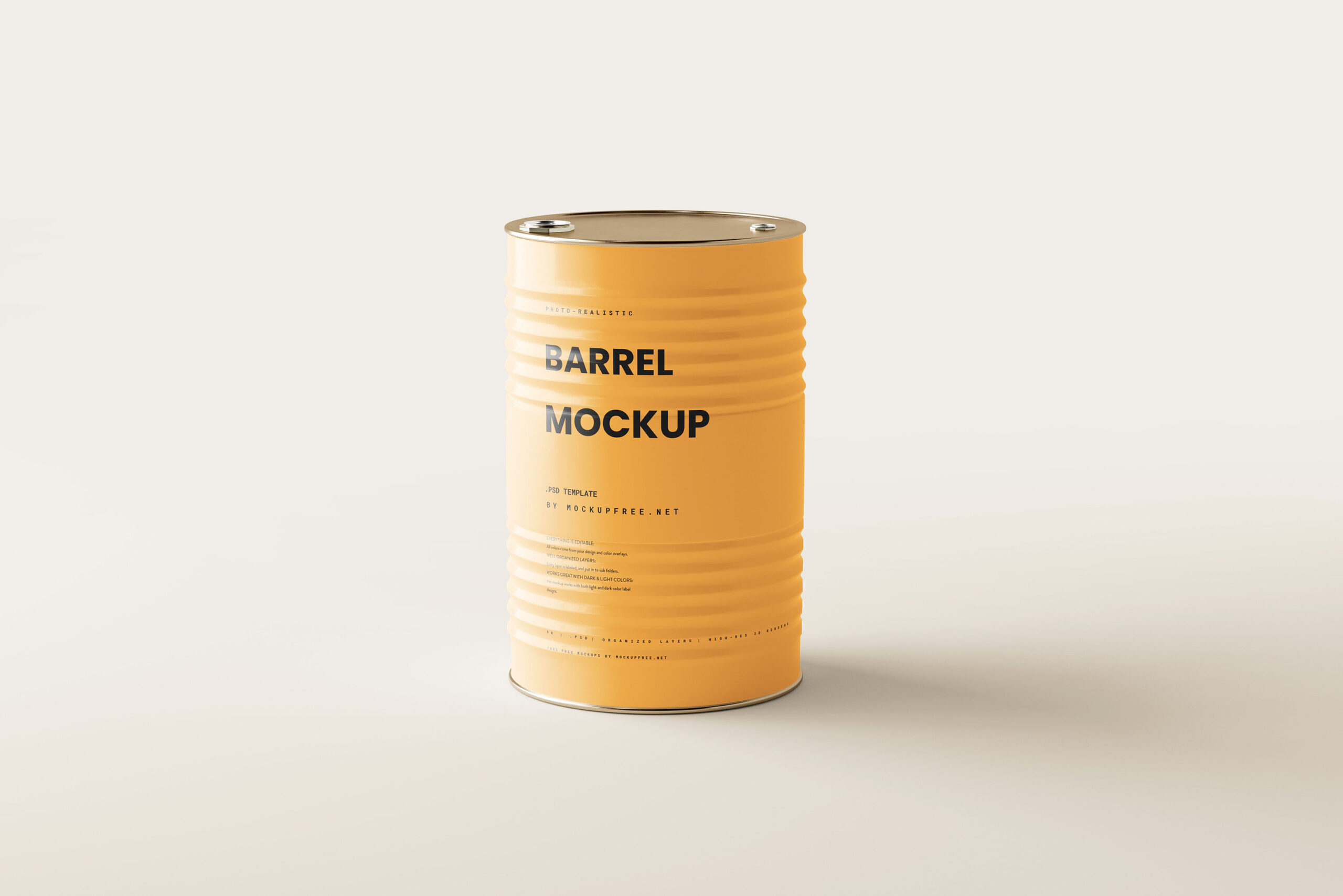 5 Shots of Barrel Mockup FREE PSD