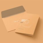 5 Shots of Folded Invitation Card Mockup with Envelope