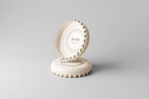 5 Shots of Metal Bottle Cap Mockups