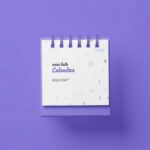 5 Shots of Mini Desk Calendar Mockup