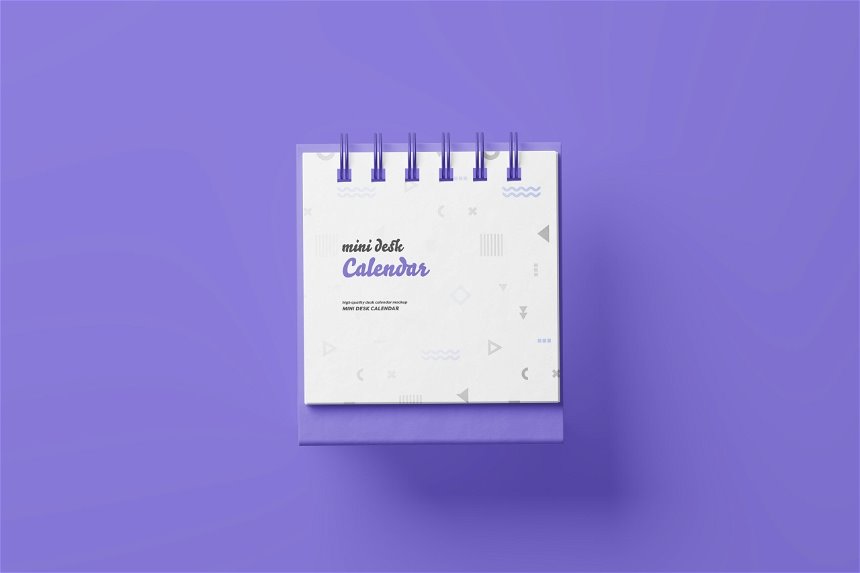 5 Shots of Mini Desk Calendar Mockup