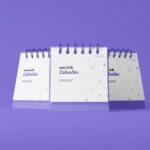 5 Shots of Mini Desk Calendar Mockup