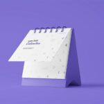 5 Shots of Mini Desk Calendar Mockup