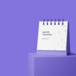 5 Shots of Mini Desk Calendar Mockup