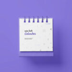 5 Shots of Mini Desk Calendar Mockup