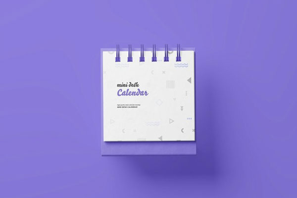5 Shots of Mini Desk Calendar Mockup