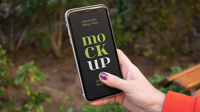 5 Shots of Phone Screen Mockup