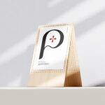 5 Shots of Poster Mockup on Wooden Stand
