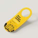 5 Shots of Rounded Door Hanger Mockup