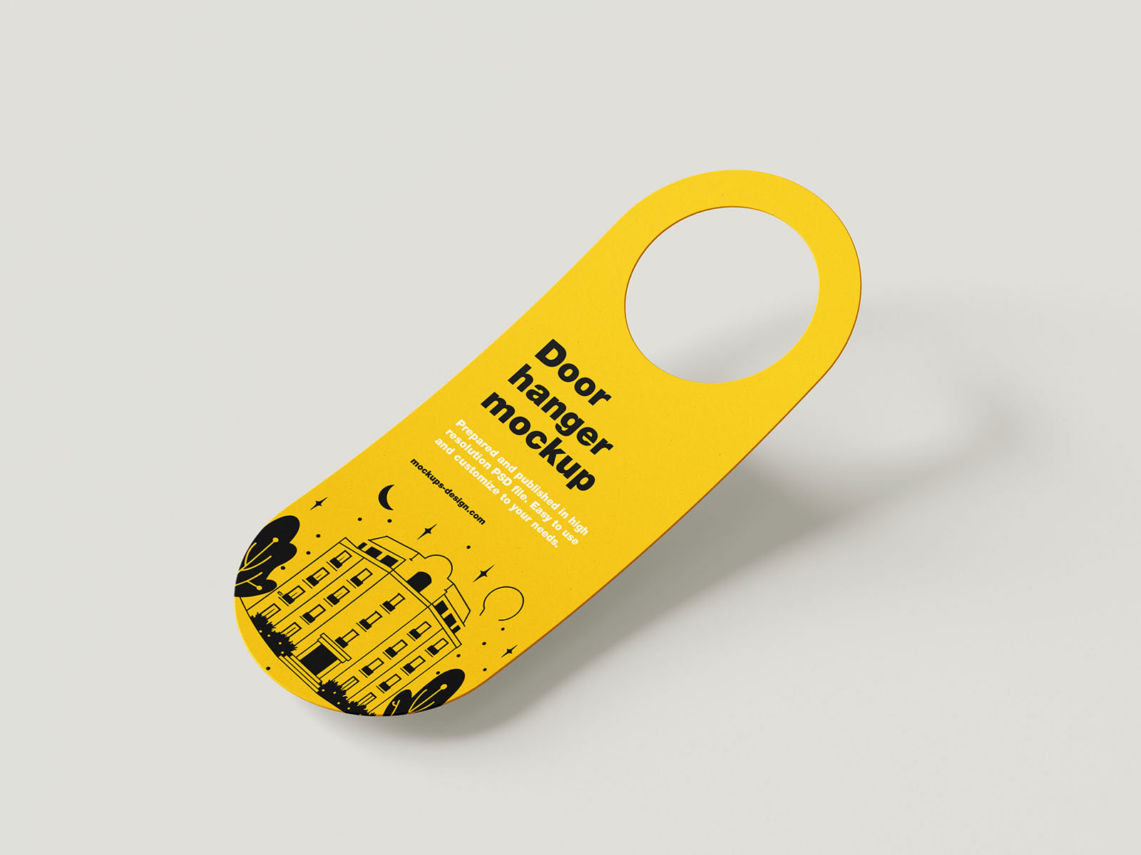 Free 5 Shots of Rounded Door Hanger Mockup PSD Template