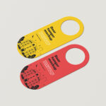 5 Shots of Rounded Door Hanger Mockup